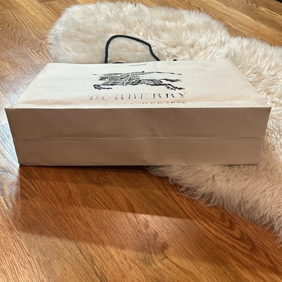 BURBERRY Shopping bag reusable metallic Silver Prorsum light cream shoe - Picture 6 of 10